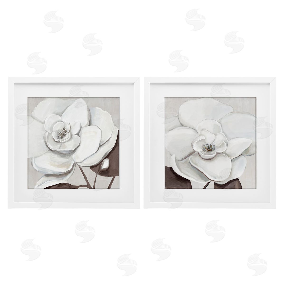 Hannah Dawson White Elegant Blooms Canvas Wall Art Print