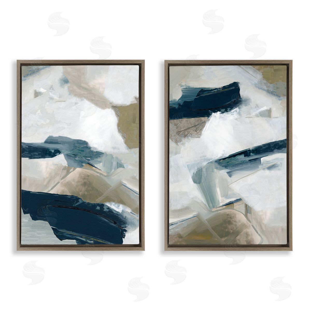 Hannah Dawson Neutral Strokes Abstraction Canvas Wall Art Print