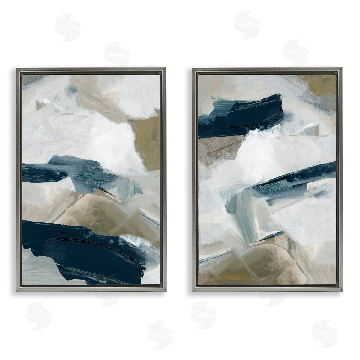 Hannah Dawson Neutral Strokes Abstraction Canvas Wall Art Print