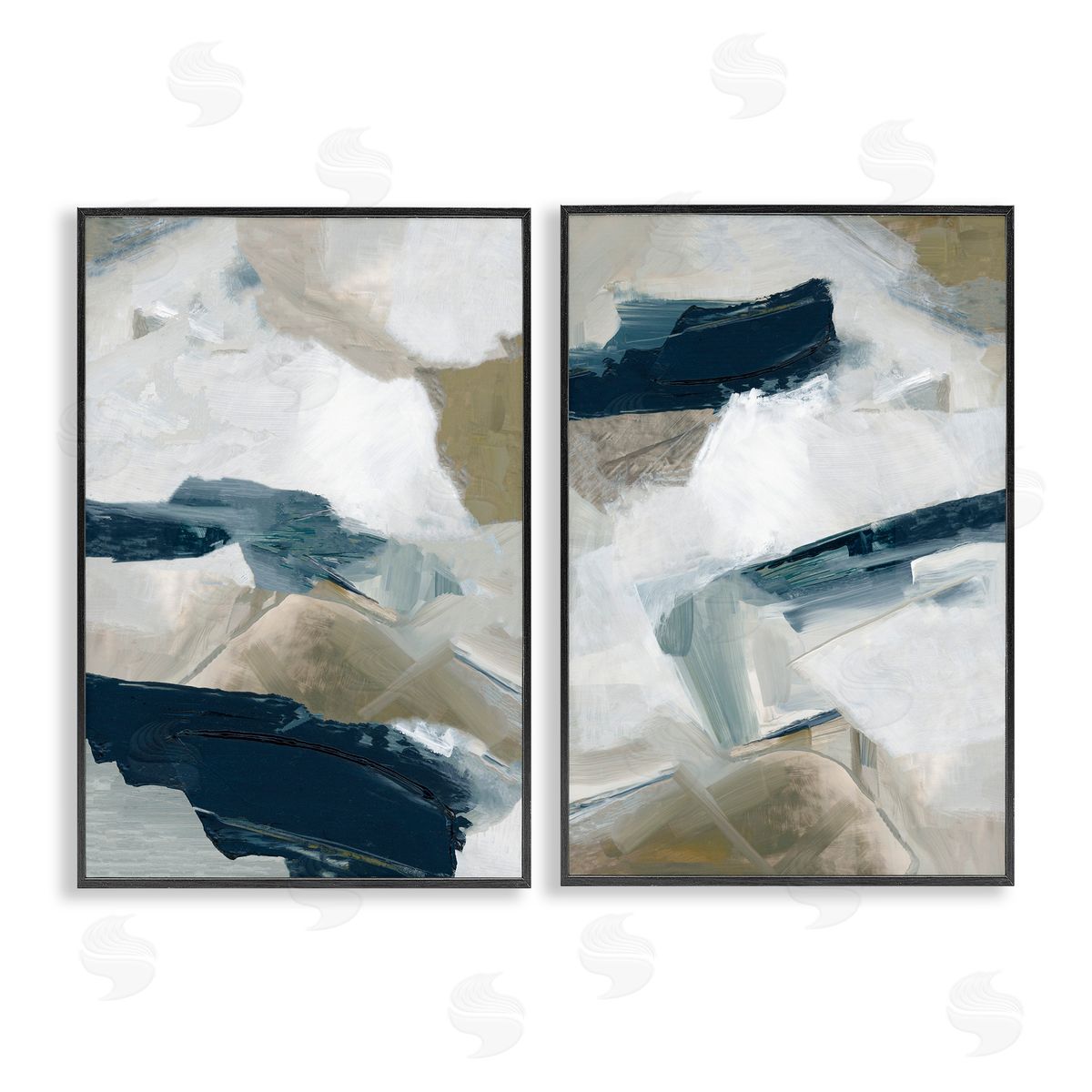Hannah Dawson Neutral Strokes Abstraction Canvas Wall Art Print