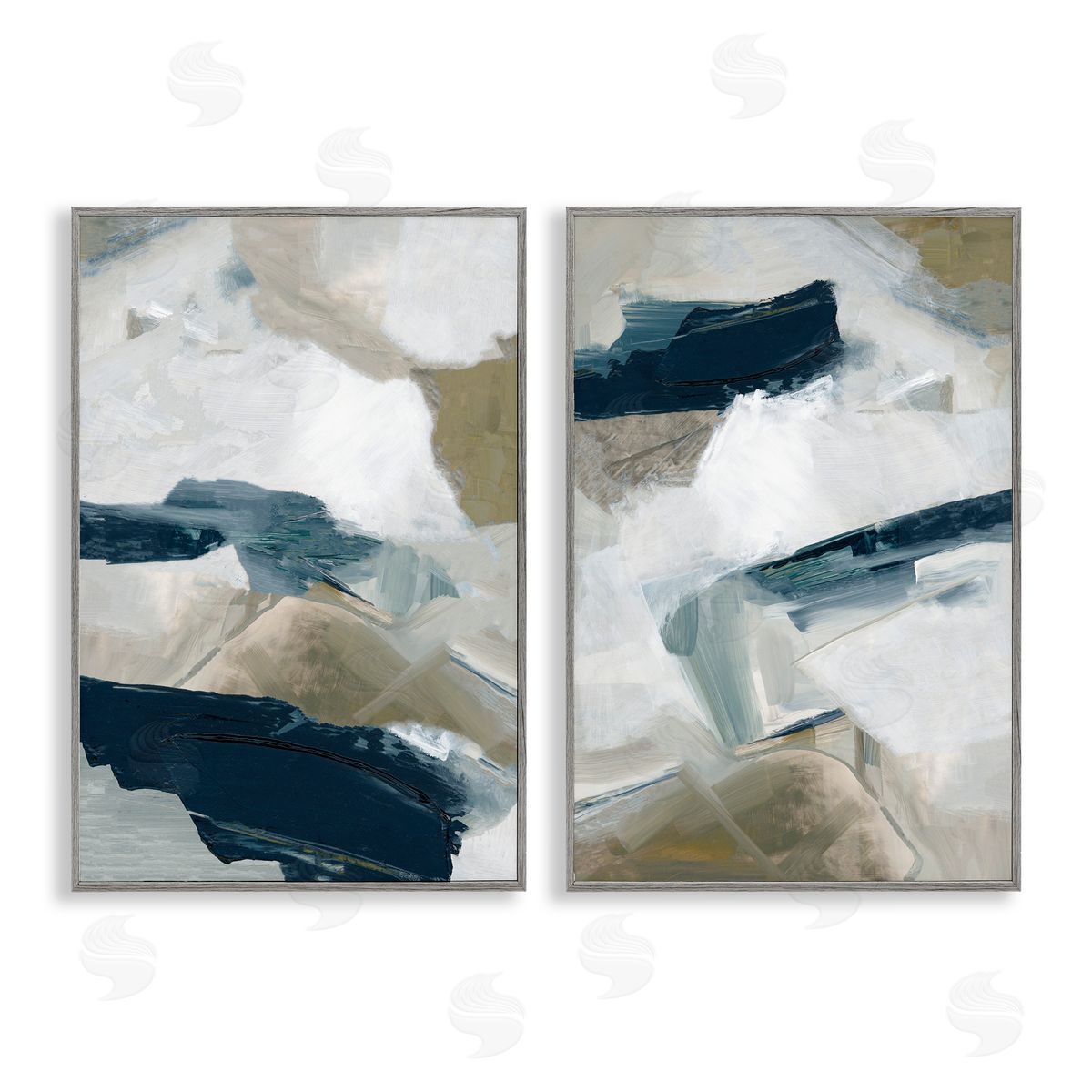 Hannah Dawson Neutral Strokes Abstraction Canvas Wall Art Print