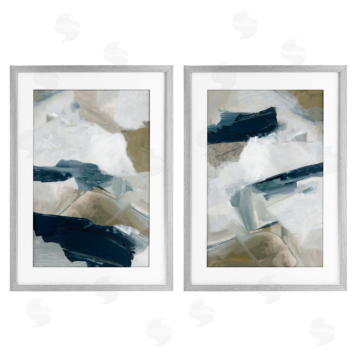 Hannah Dawson Neutral Strokes Abstraction Canvas Wall Art Print