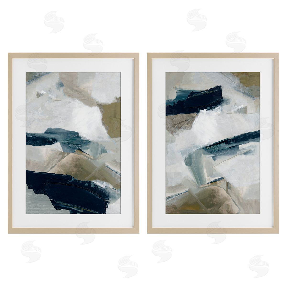 Hannah Dawson Neutral Strokes Abstraction Canvas Wall Art Print