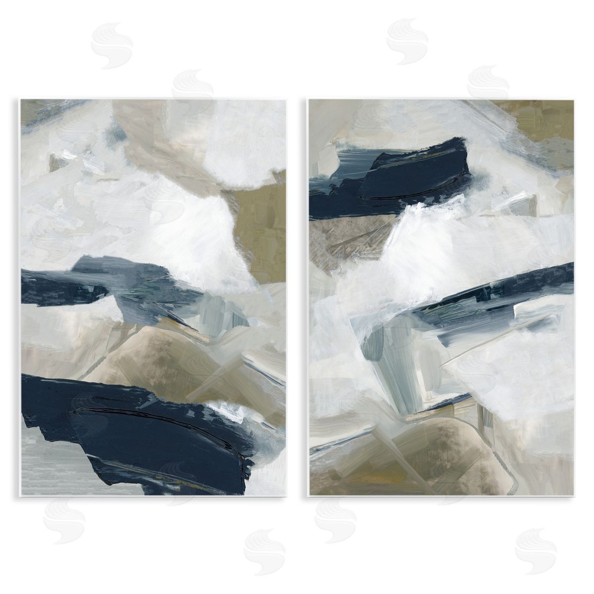 Hannah Dawson Neutral Strokes Abstraction Canvas Wall Art Print
