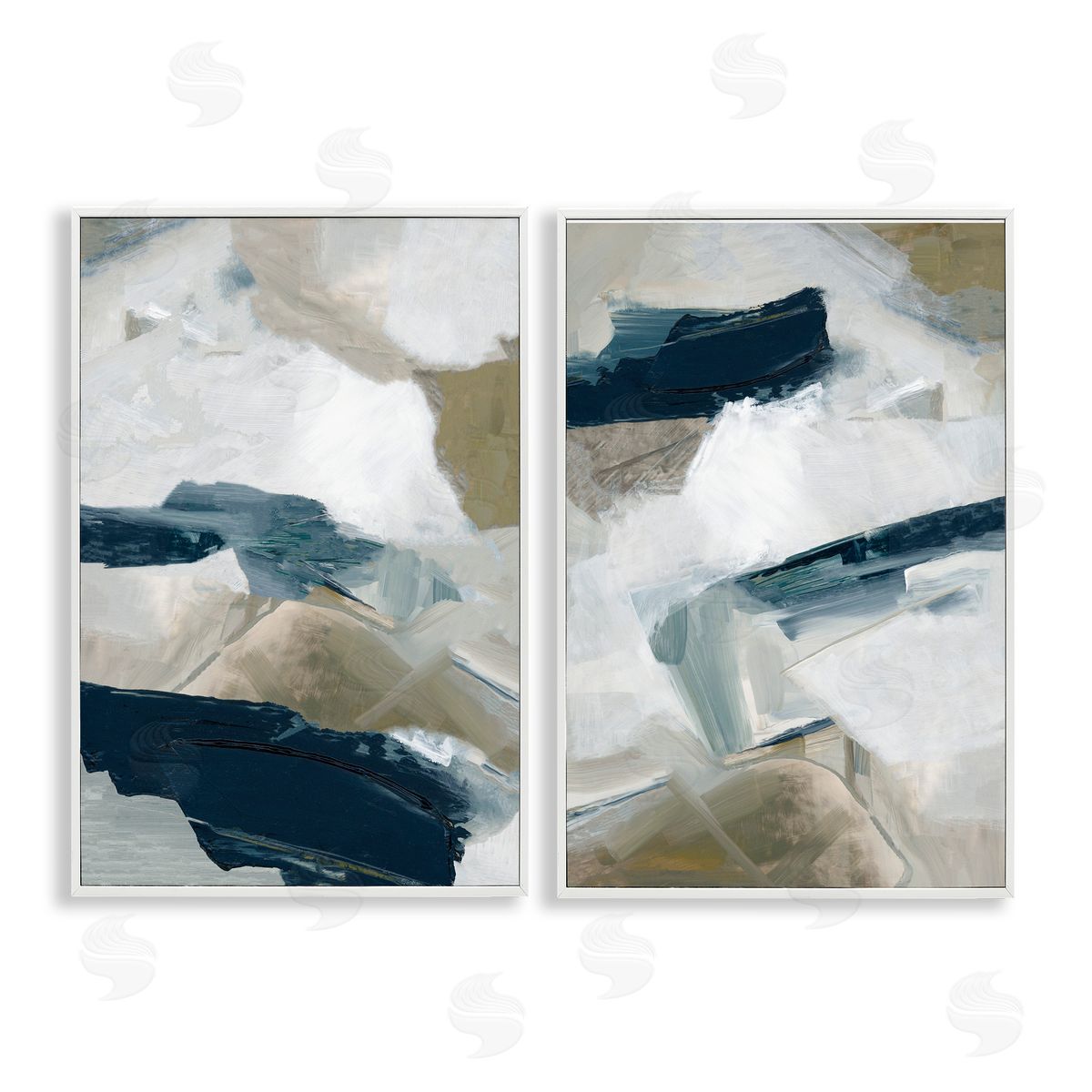 Hannah Dawson Neutral Strokes Abstraction Canvas Wall Art Print