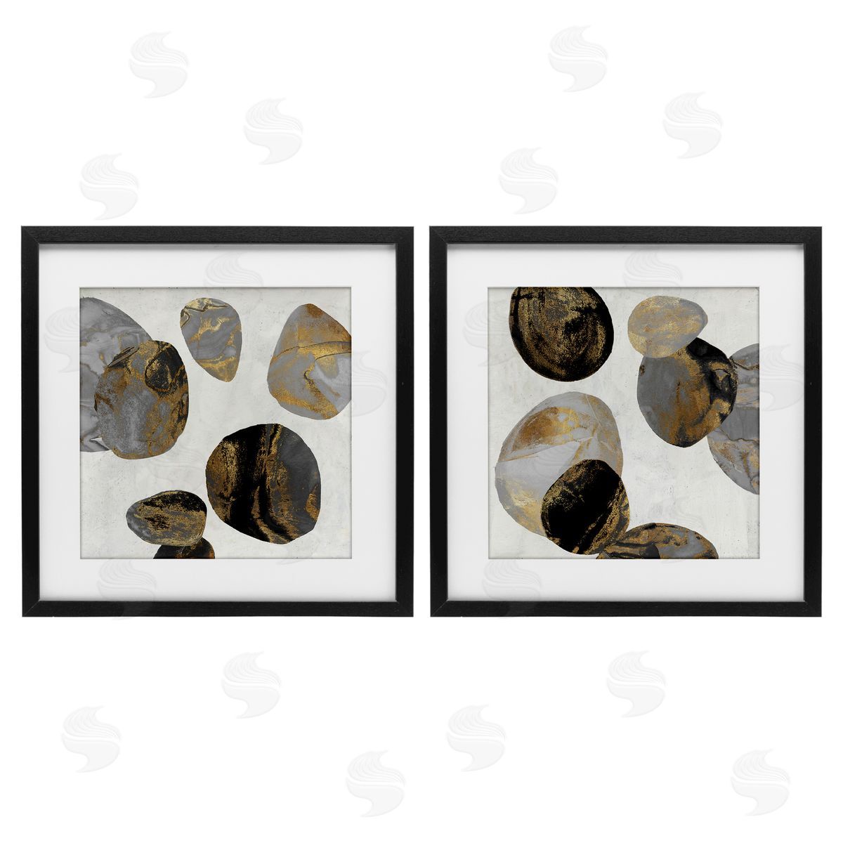 Jacob Q Agate Patterned Shapes Canvas Wall Art Print