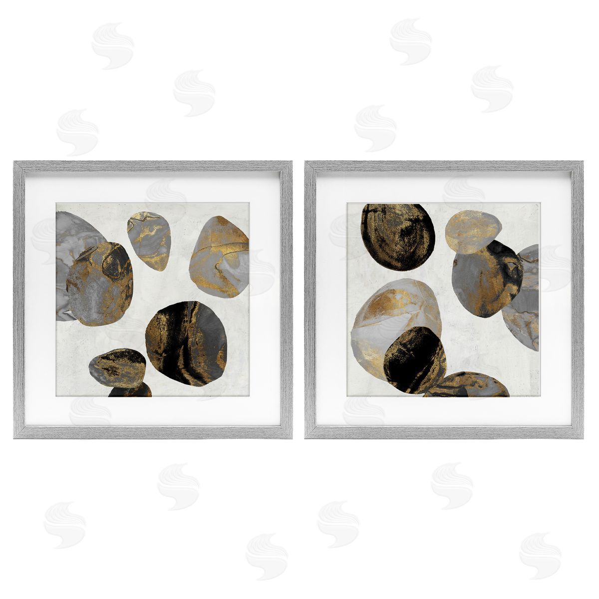 Jacob Q Agate Patterned Shapes Canvas Wall Art Print