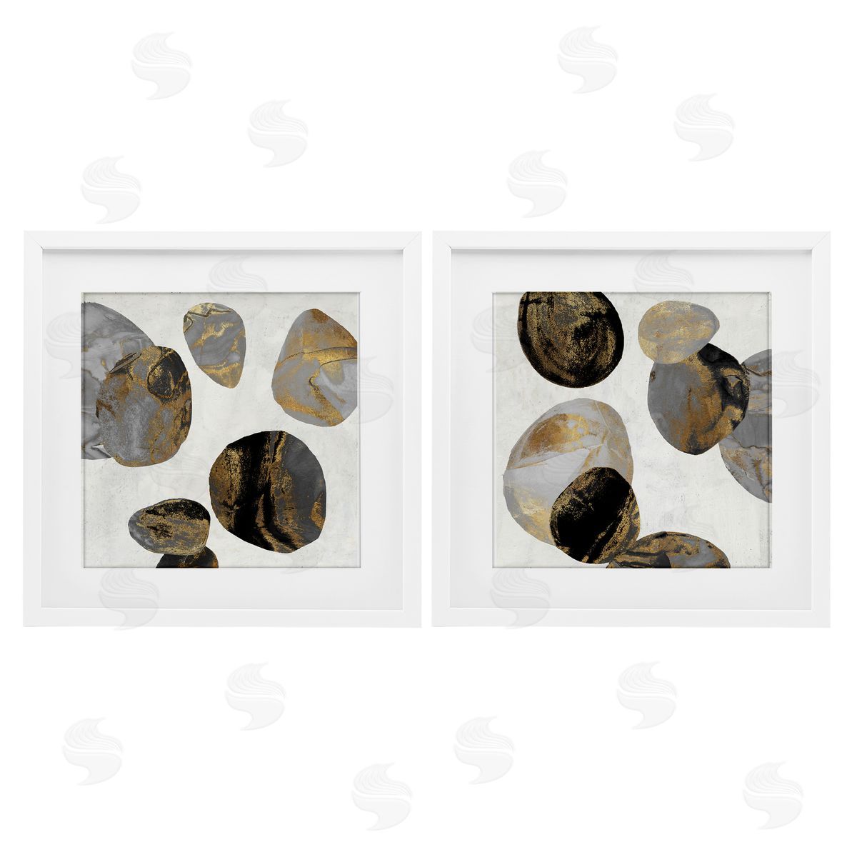 Jacob Q Agate Patterned Shapes Canvas Wall Art Print