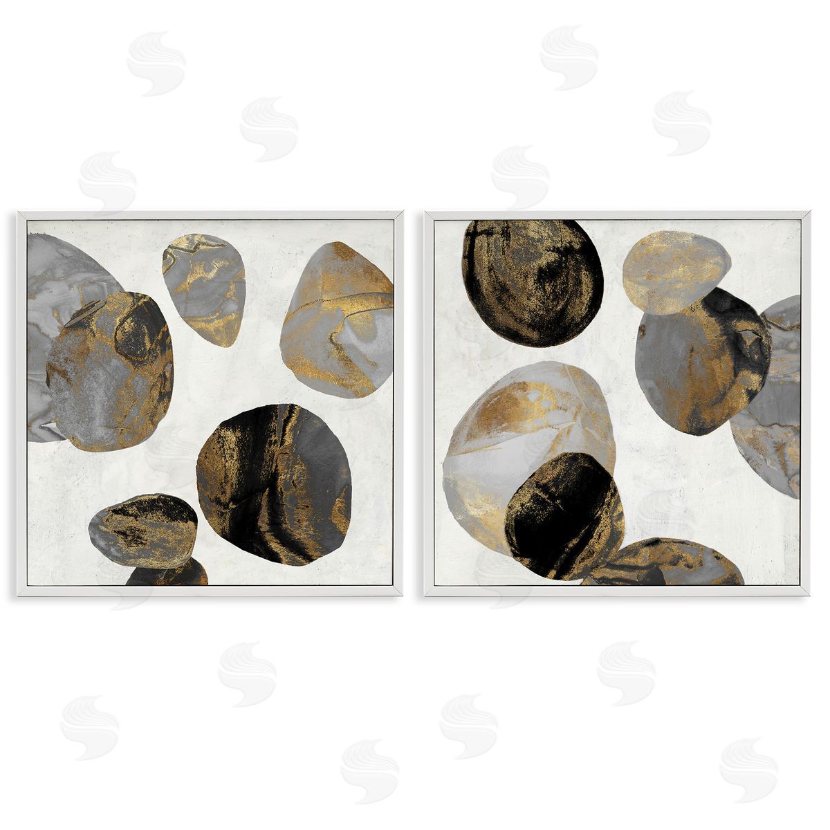 Jacob Q Agate Patterned Shapes Canvas Wall Art Print