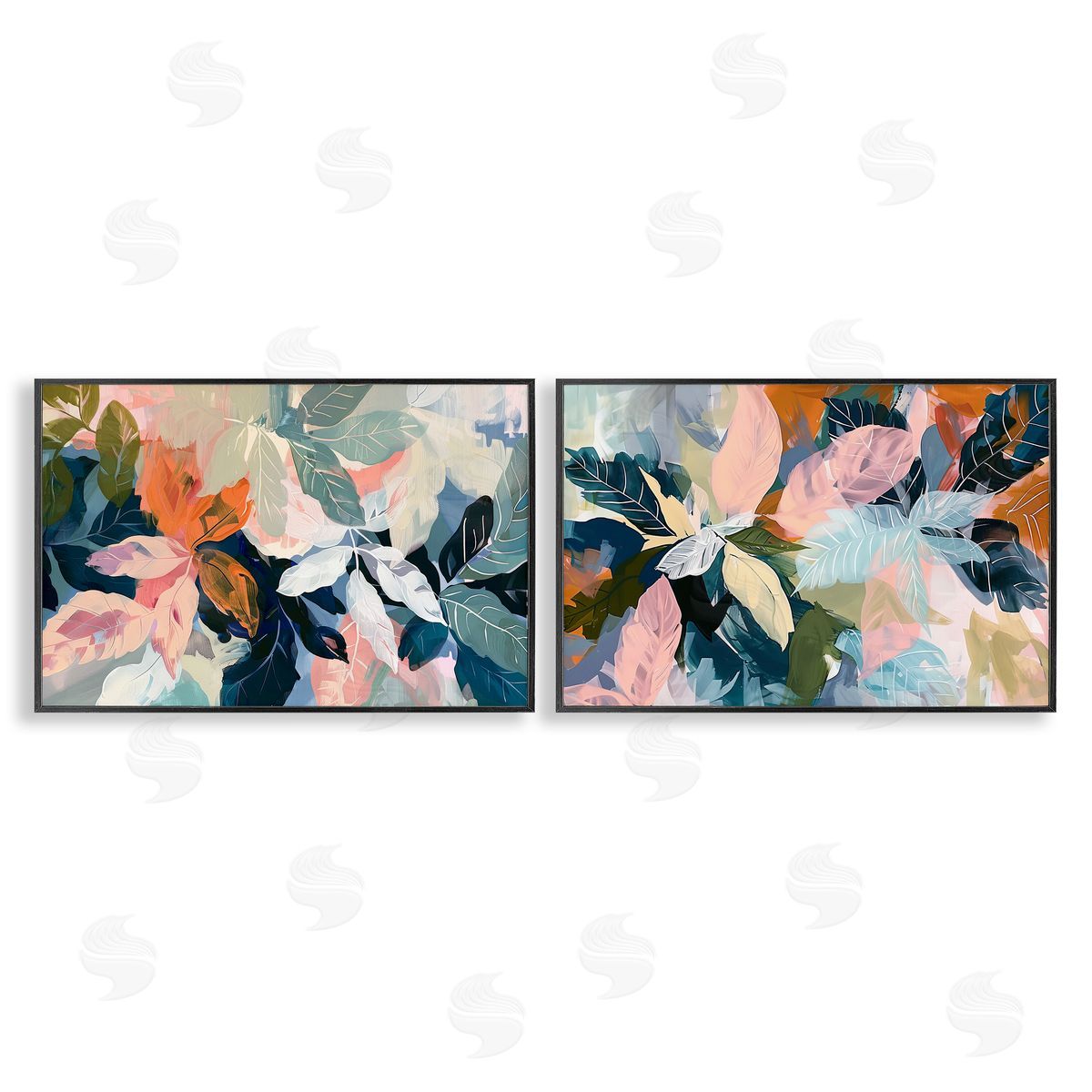 Elara Yasna Tropical Oasis Flowers Canvas Wall Art Print