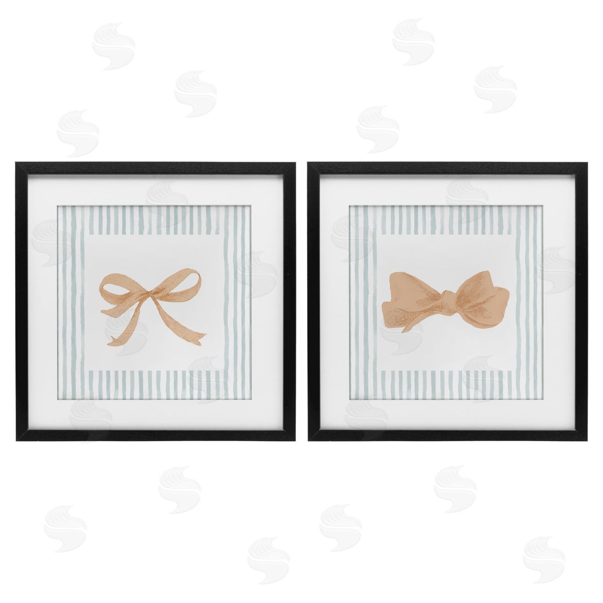 PATRICIA PINTO Striped Border Bow Canvas Wall Art Print
