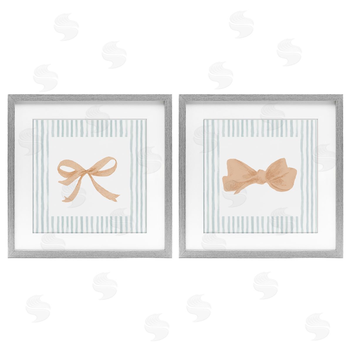 PATRICIA PINTO Striped Border Bow Canvas Wall Art Print