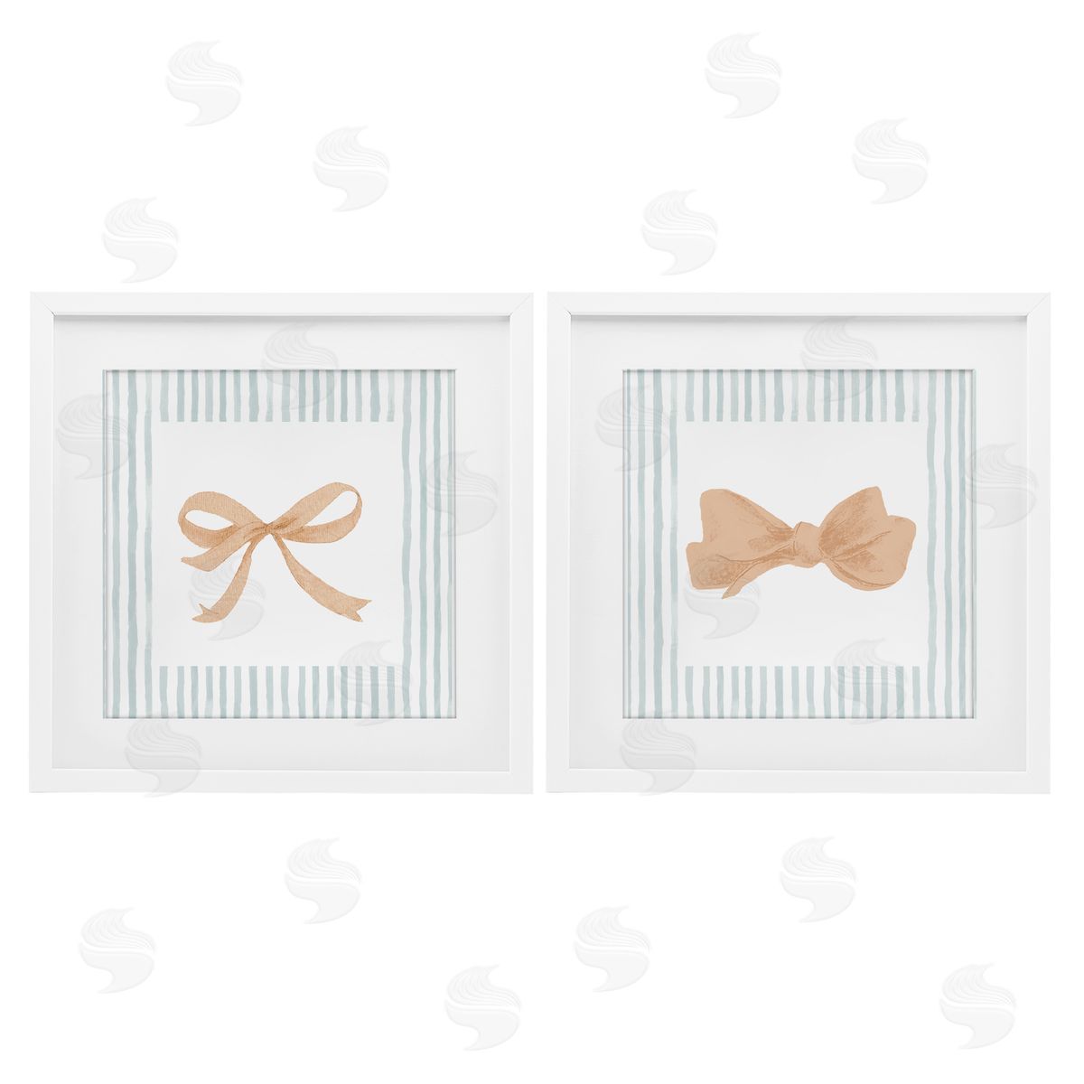 PATRICIA PINTO Striped Border Bow Canvas Wall Art Print