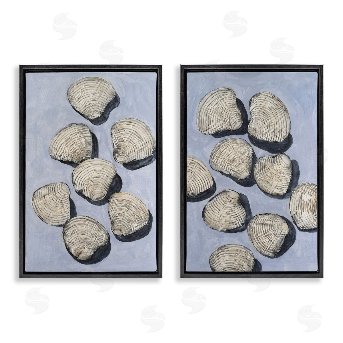 Michael Willett Embellished Clam Shells Sea Life Canvas Wall Art Print