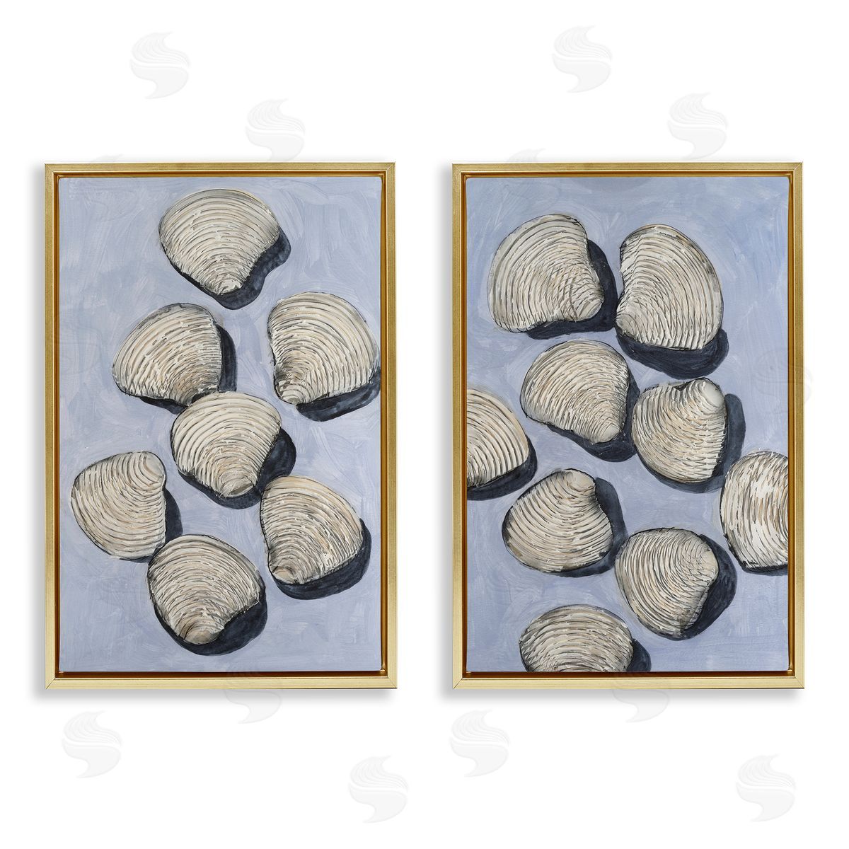Michael Willett Embellished Clam Shells Sea Life Canvas Wall Art Print