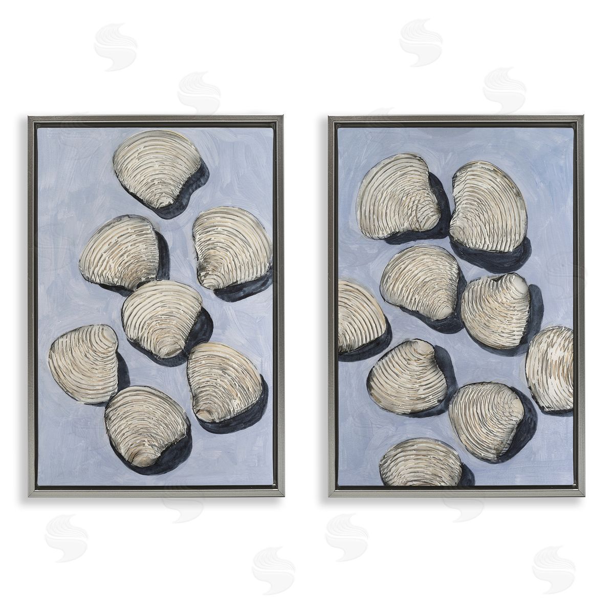 Michael Willett Embellished Clam Shells Sea Life Canvas Wall Art Print