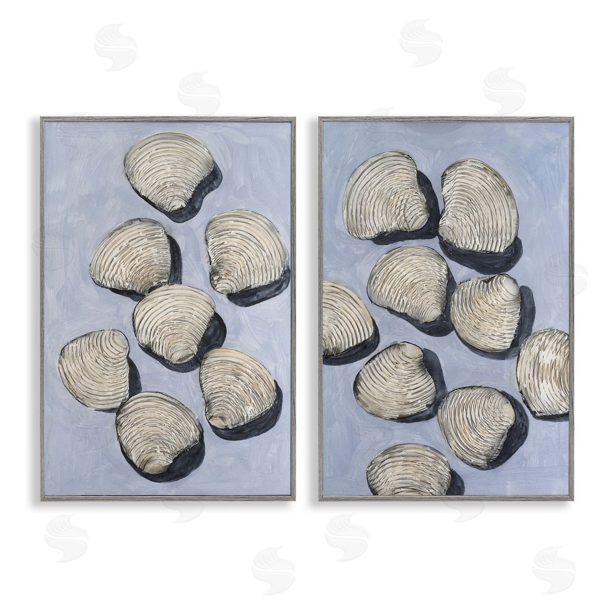 Michael Willett Embellished Clam Shells Sea Life Canvas Wall Art Print