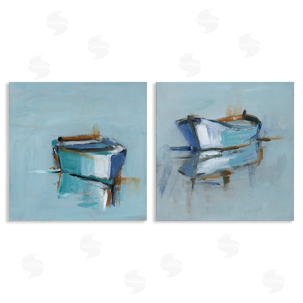 Ethan Harper Calm Boat Reflection Canvas Wall Art Print