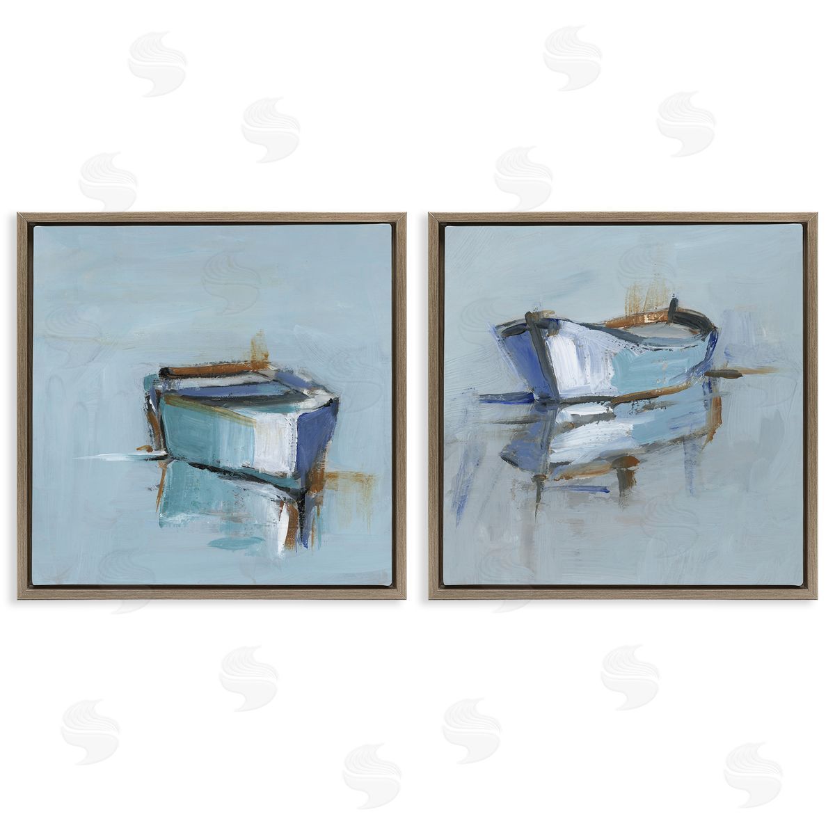 Ethan Harper Calm Boat Reflection Canvas Wall Art Print