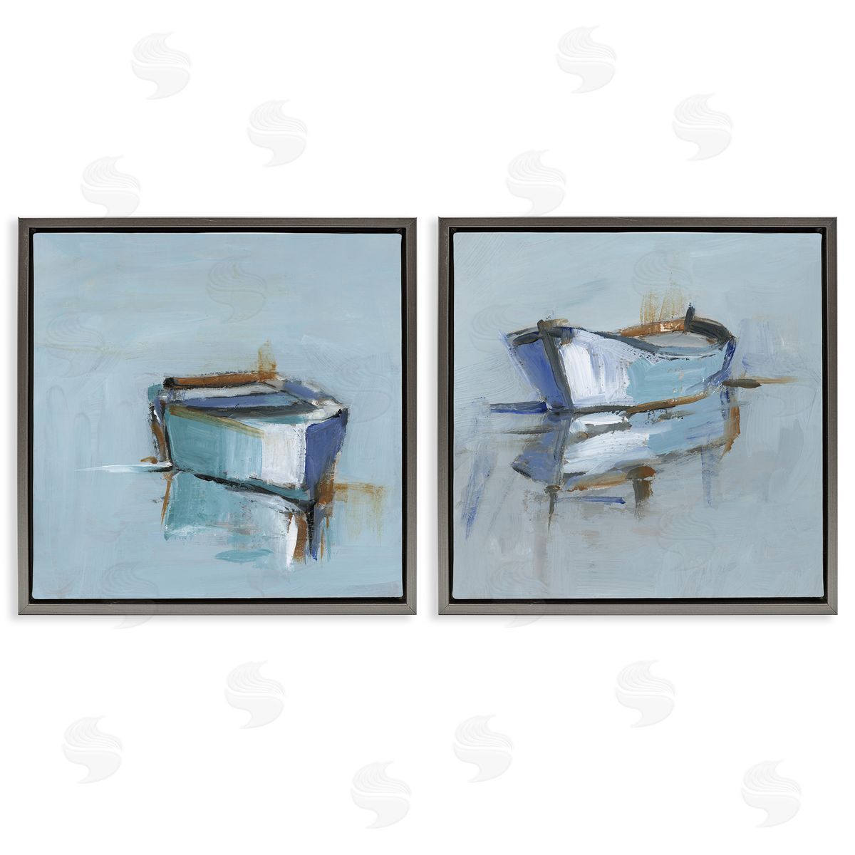 Ethan Harper Calm Boat Reflection Canvas Wall Art Print
