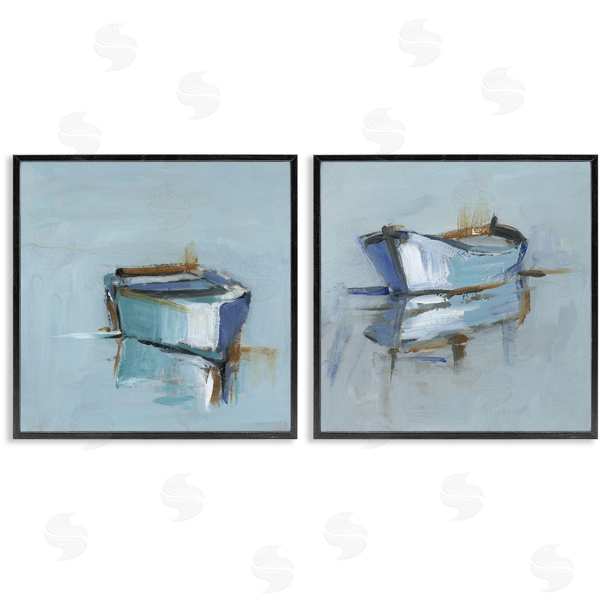 Ethan Harper Calm Boat Reflection Canvas Wall Art Print