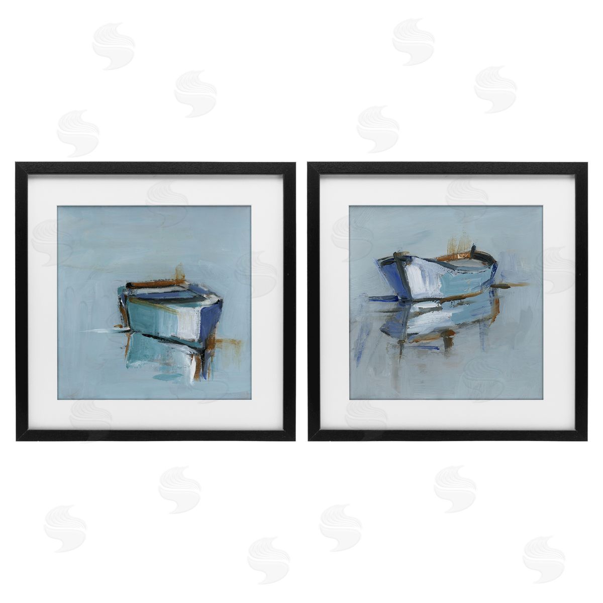 Ethan Harper Calm Boat Reflection Canvas Wall Art Print