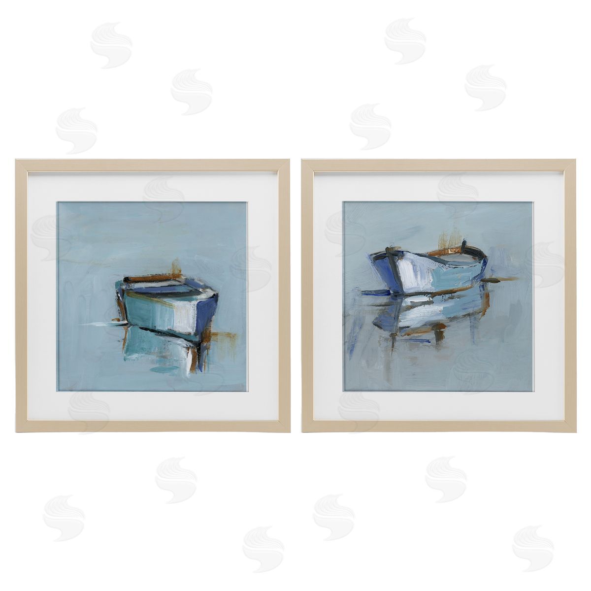 Ethan Harper Calm Boat Reflection Canvas Wall Art Print