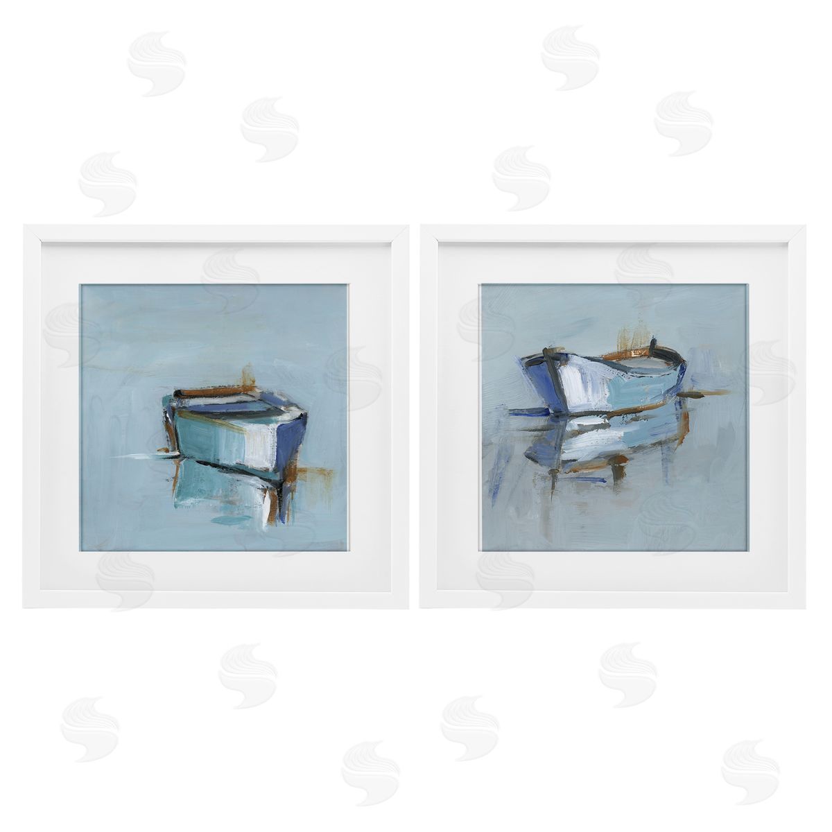 Ethan Harper Calm Boat Reflection Canvas Wall Art Print