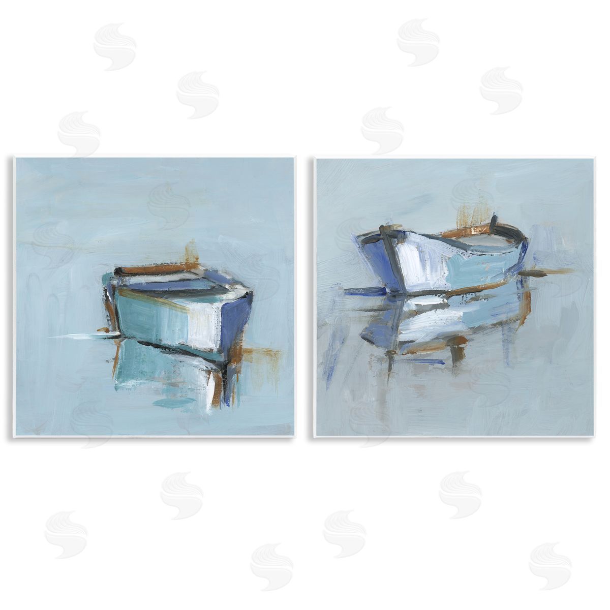 Ethan Harper Calm Boat Reflection Canvas Wall Art Print