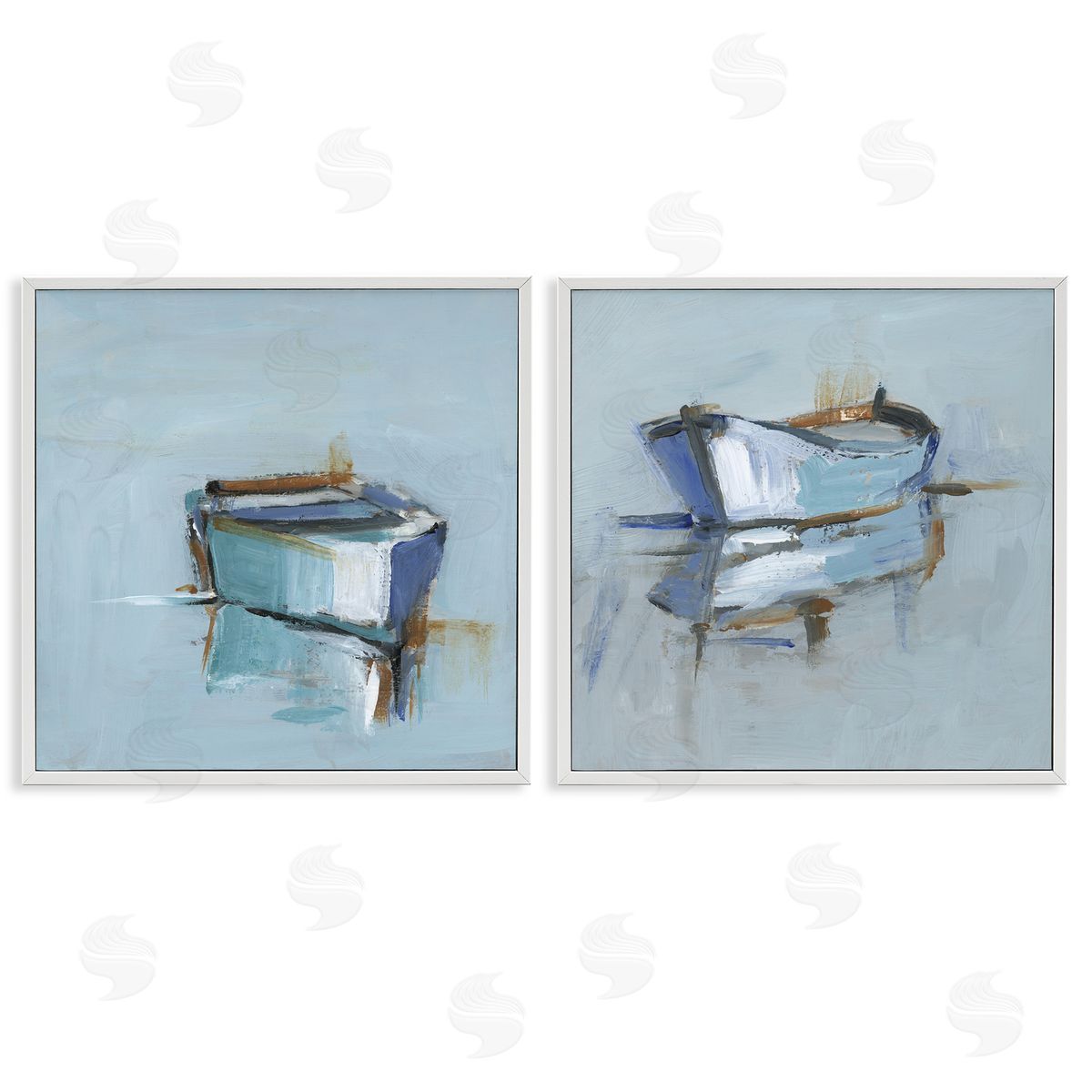 Ethan Harper Calm Boat Reflection Canvas Wall Art Print