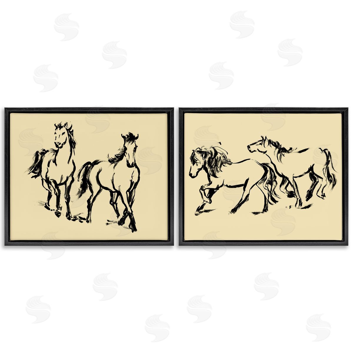Victoria Barnes Gestured Horses in Motion Canvas Wall Art Print