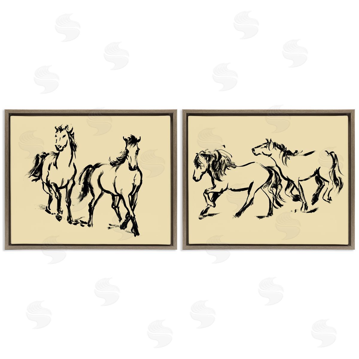 Victoria Barnes Gestured Horses in Motion Canvas Wall Art Print