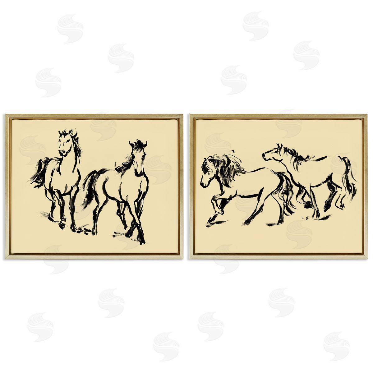 Victoria Barnes Gestured Horses in Motion Canvas Wall Art Print
