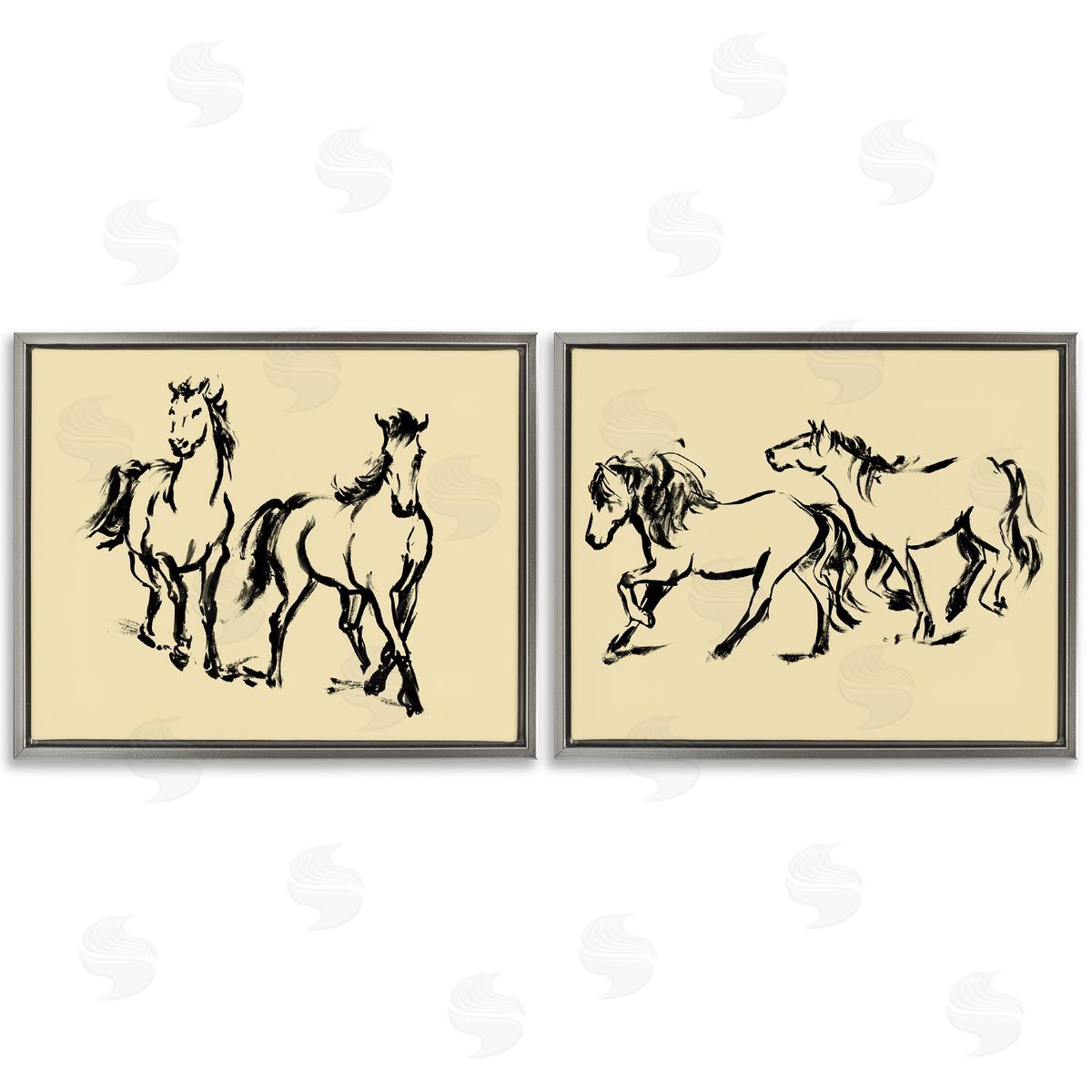 Victoria Barnes Gestured Horses in Motion Canvas Wall Art Print
