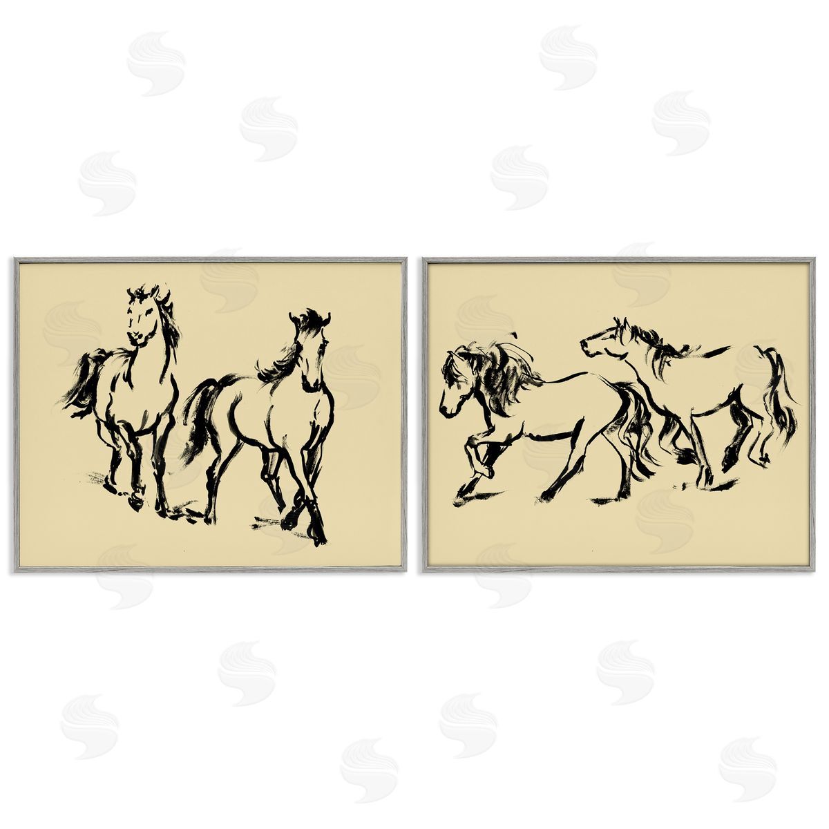 Victoria Barnes Gestured Horses in Motion Canvas Wall Art Print