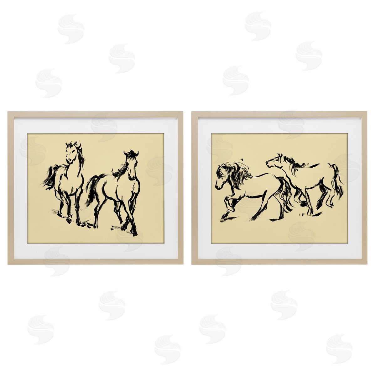 Victoria Barnes Gestured Horses in Motion Canvas Wall Art Print