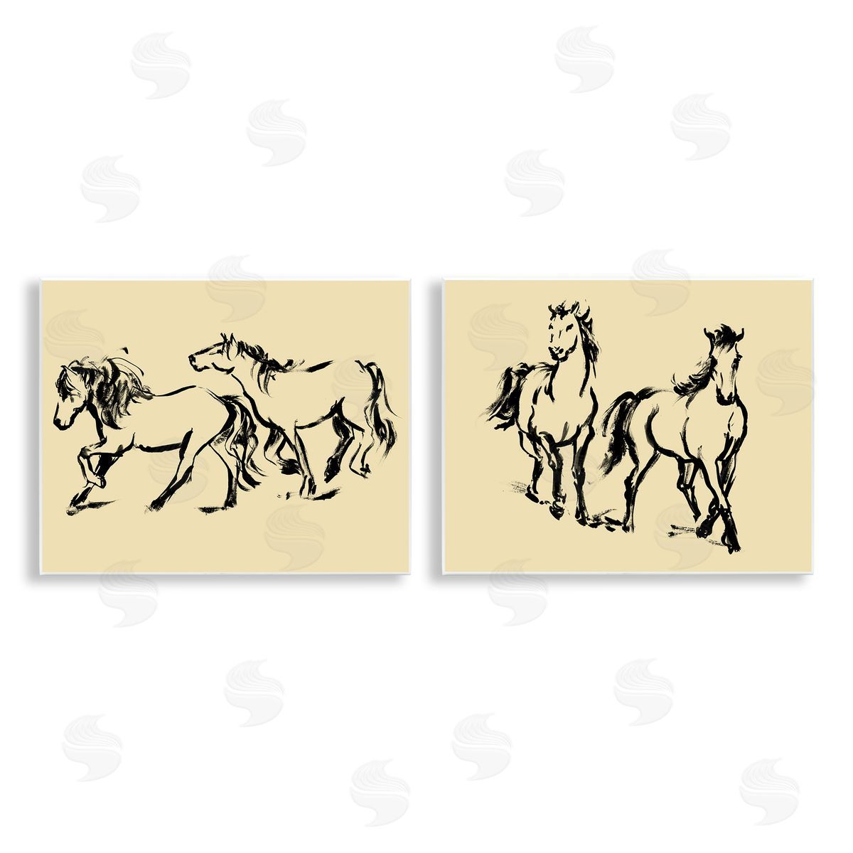 Victoria Barnes Gestured Horses in Motion Canvas Wall Art Print
