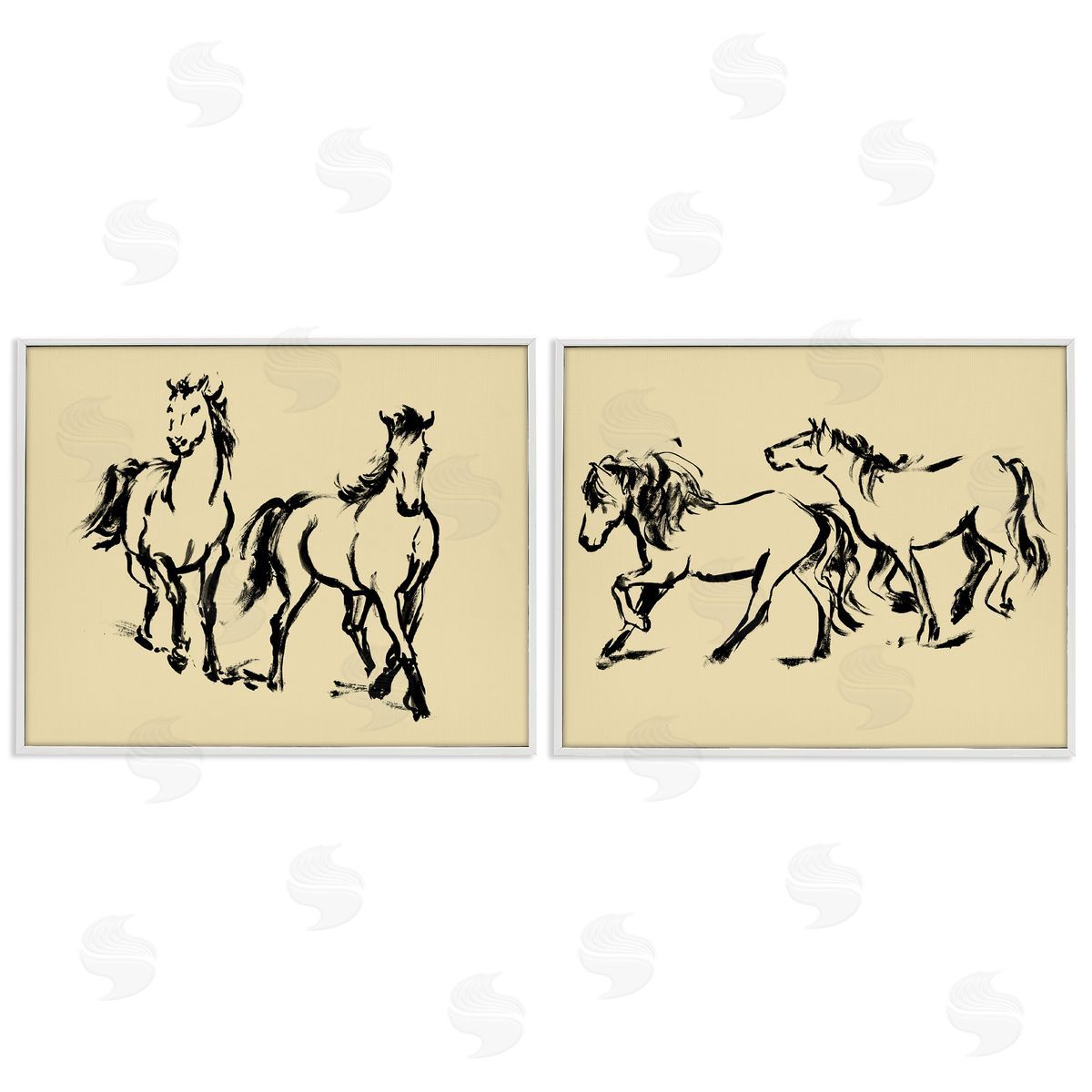 Victoria Barnes Gestured Horses in Motion Canvas Wall Art Print