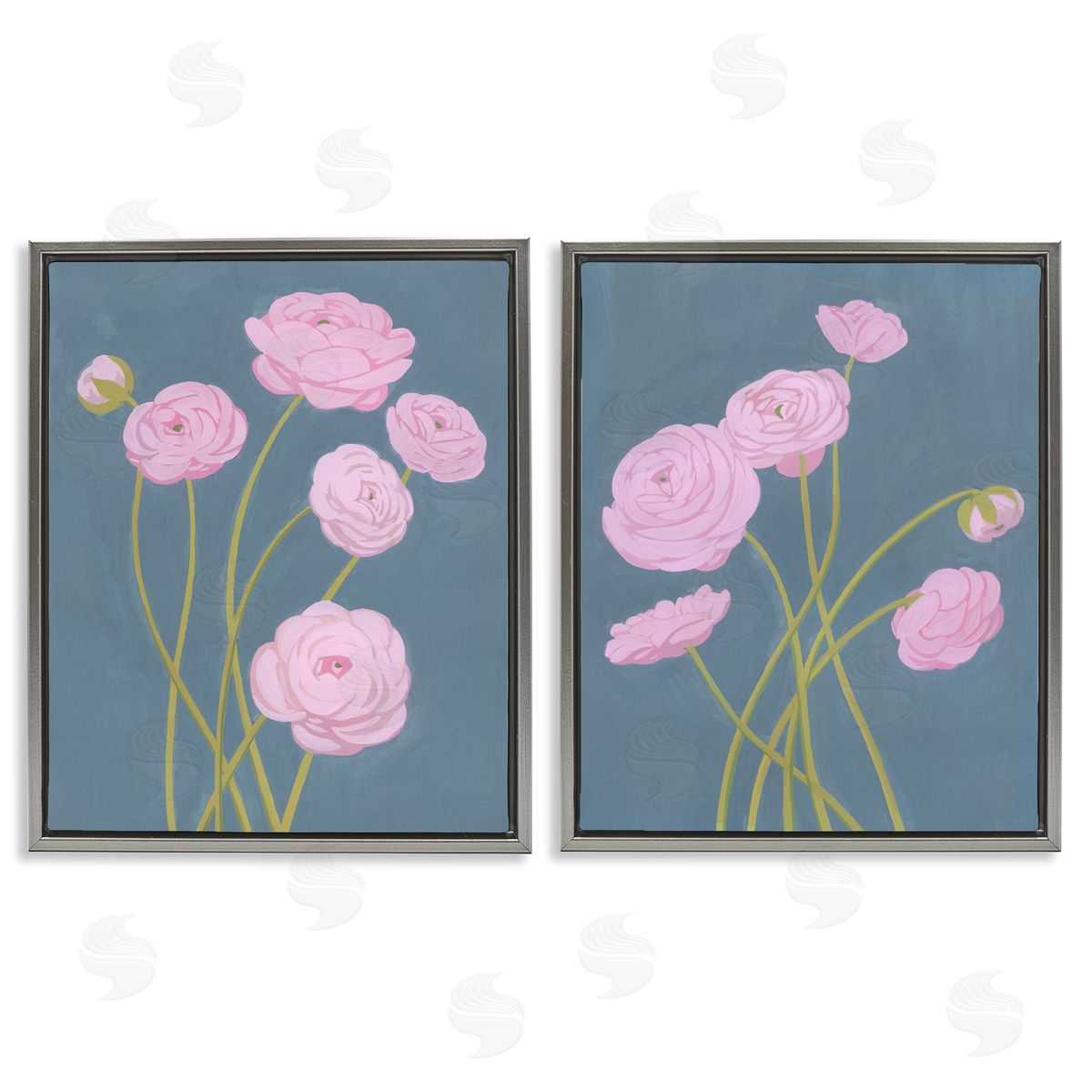 Grace Popp Posies over Dusty Grey Canvas Wall Art Print