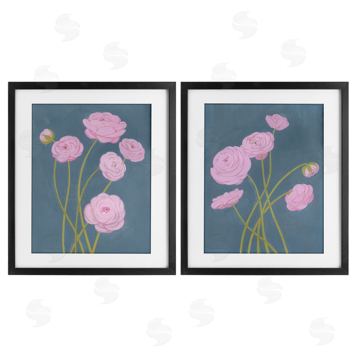 Grace Popp Posies over Dusty Grey Canvas Wall Art Print