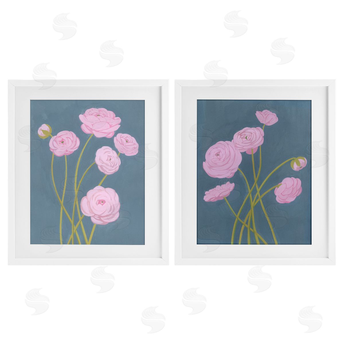 Grace Popp Posies over Dusty Grey Canvas Wall Art Print