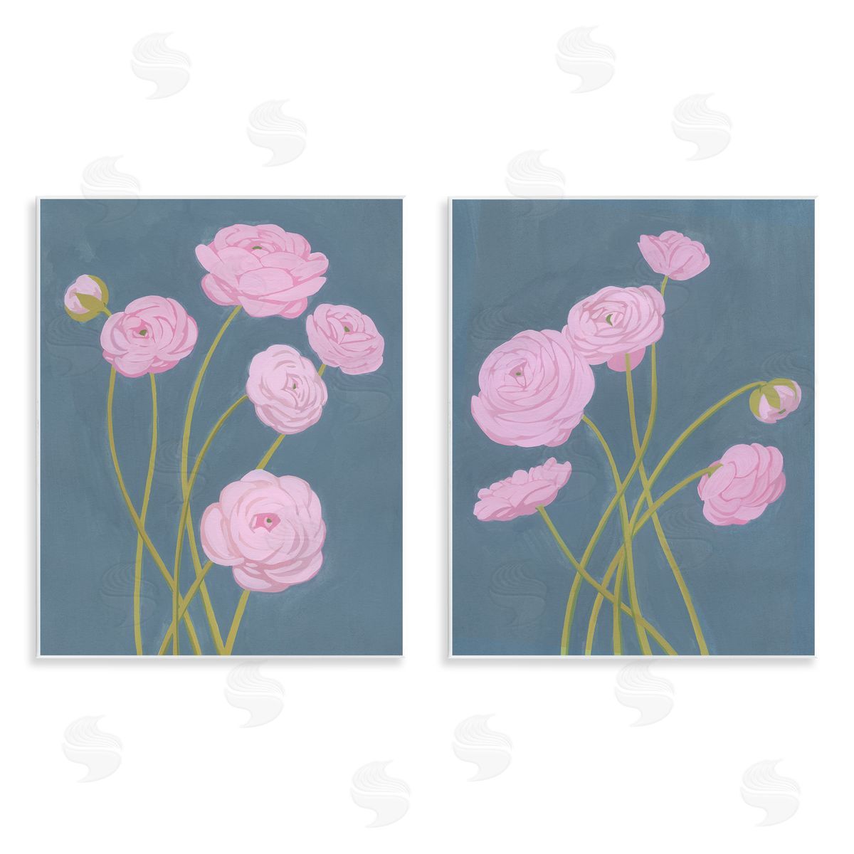 Grace Popp Posies over Dusty Grey Canvas Wall Art Print