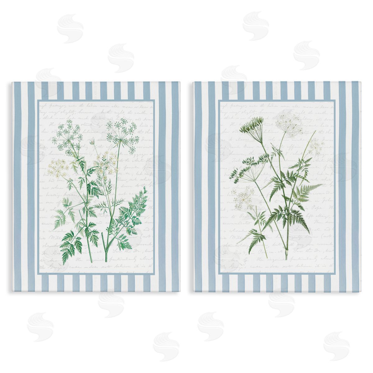 Lettered and Lined Kitchen Bath Wild Herbs Canvas Wall Art Print