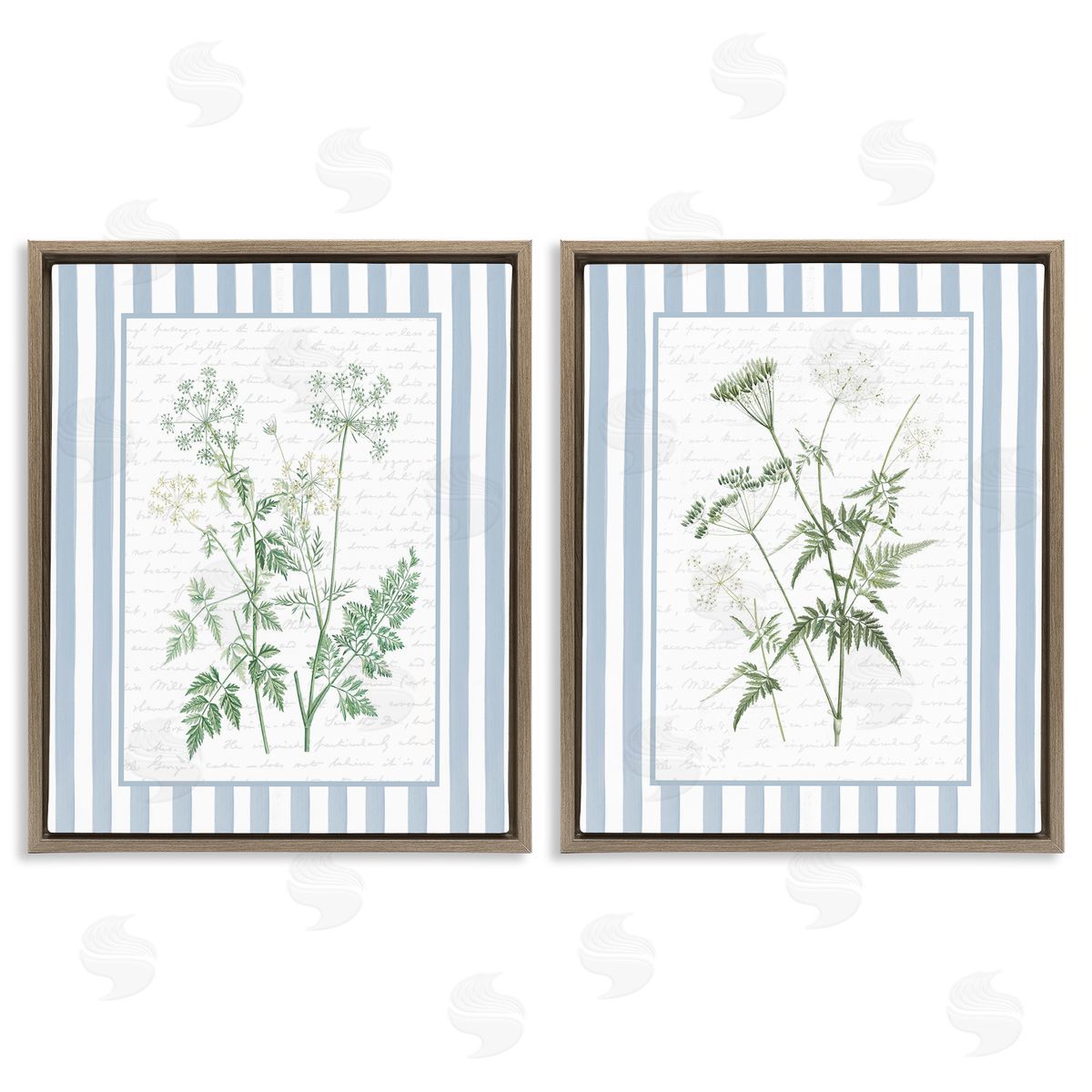 Lettered and Lined Kitchen Bath Wild Herbs Canvas Wall Art Print