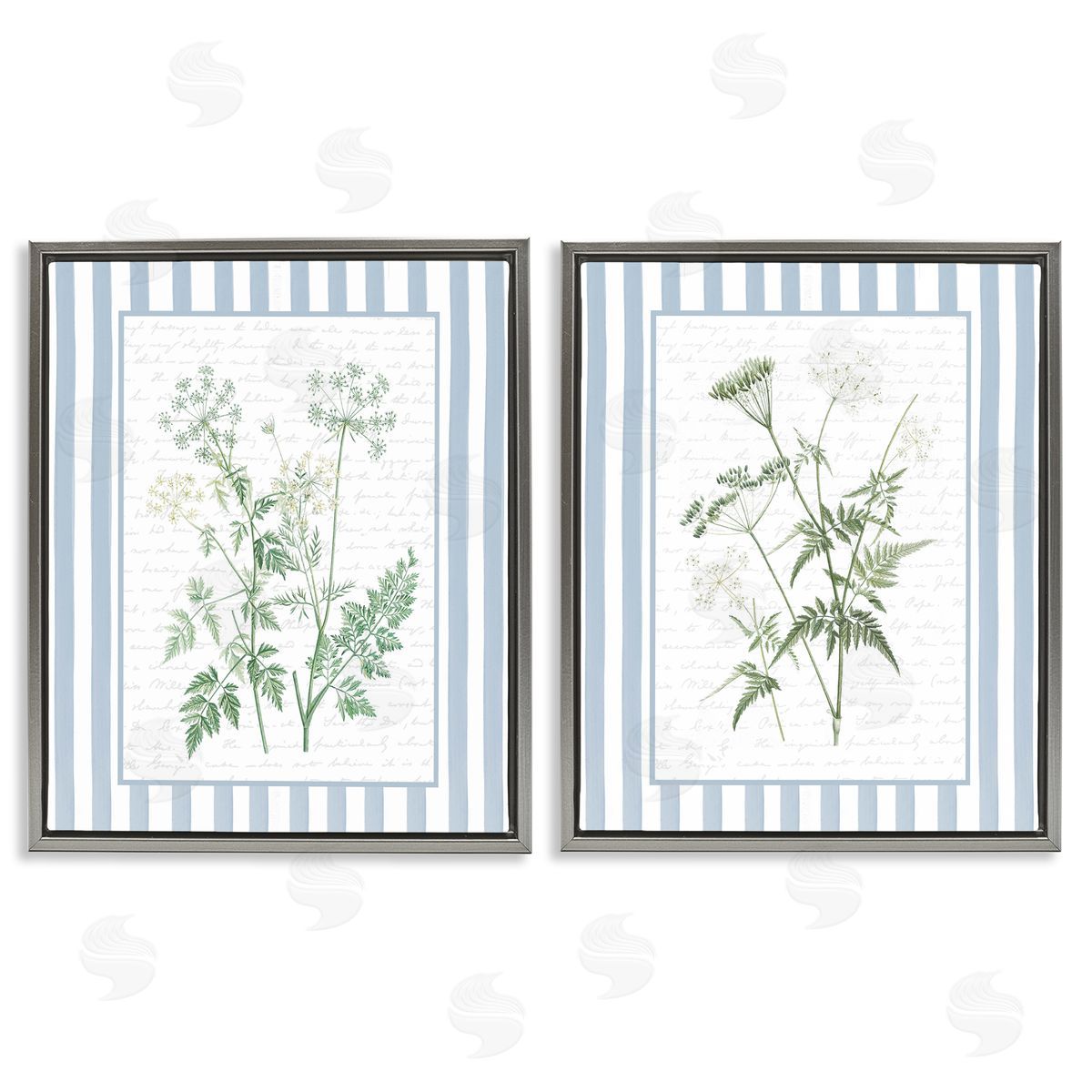 Lettered and Lined Kitchen Bath Wild Herbs Canvas Wall Art Print