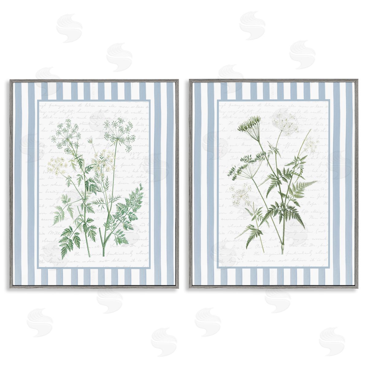 Lettered and Lined Kitchen Bath Wild Herbs Canvas Wall Art Print
