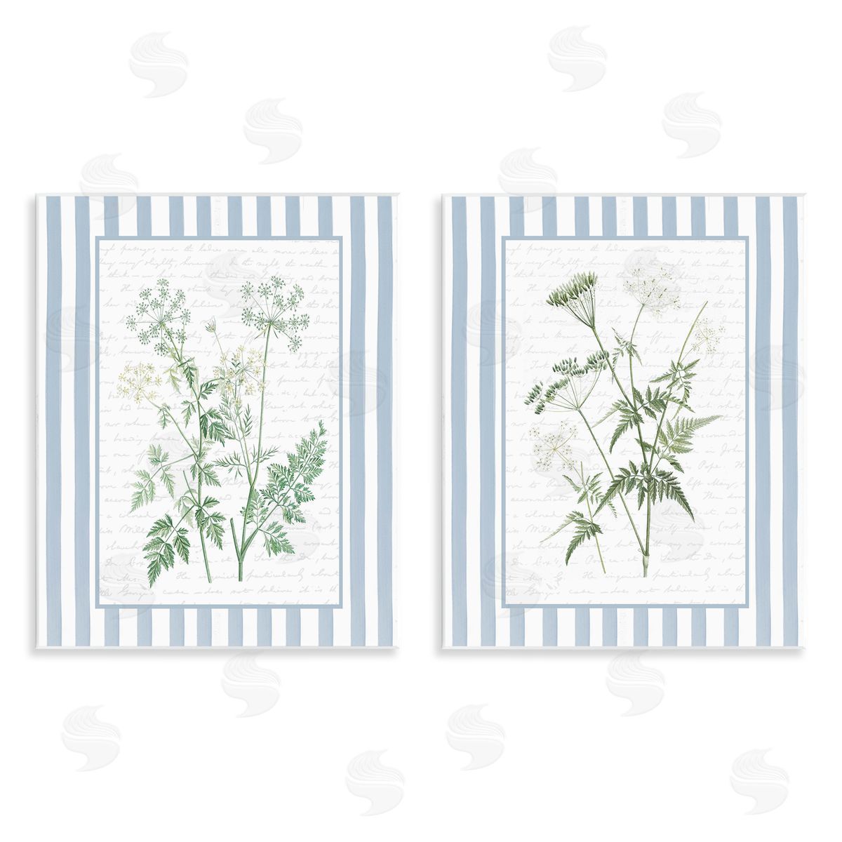 Lettered and Lined Kitchen Bath Wild Herbs Canvas Wall Art Print