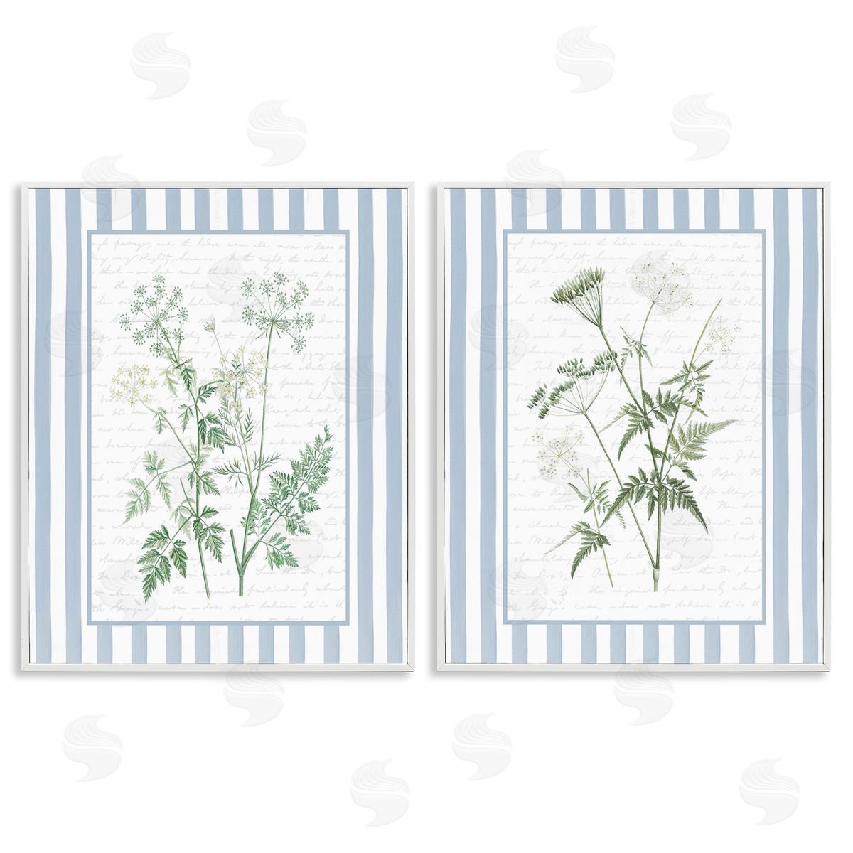 Lettered and Lined Kitchen Bath Wild Herbs Canvas Wall Art Print