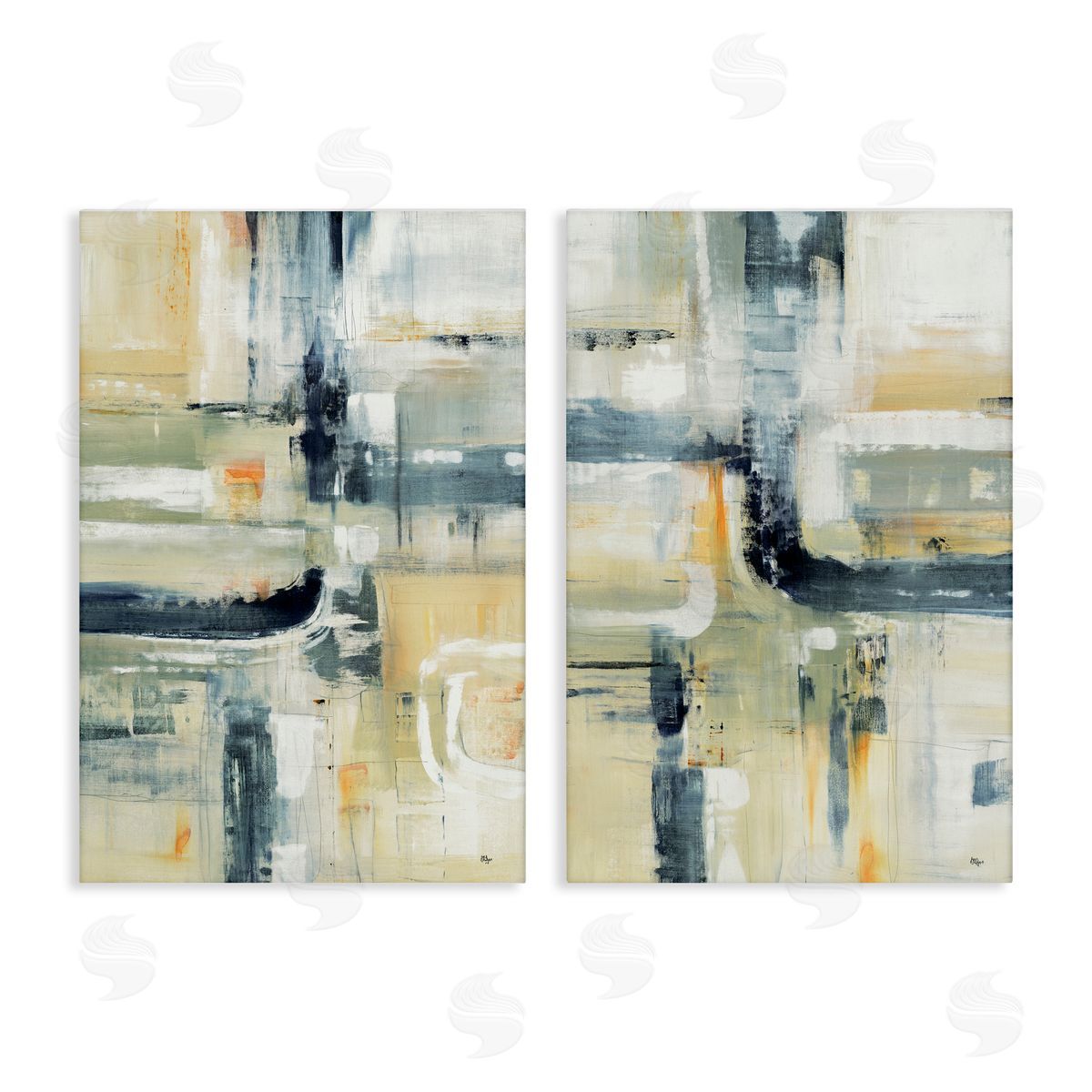 Lisa Ridgers Expressive Neutrals Composition Canvas Wall Art Print