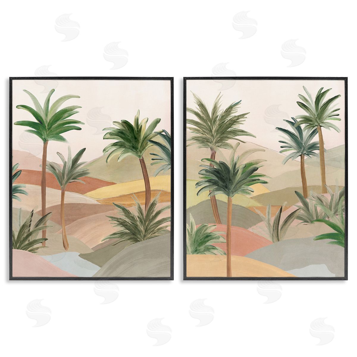 Ian C. Exotic Desert Oasis Canvas Wall Art Print